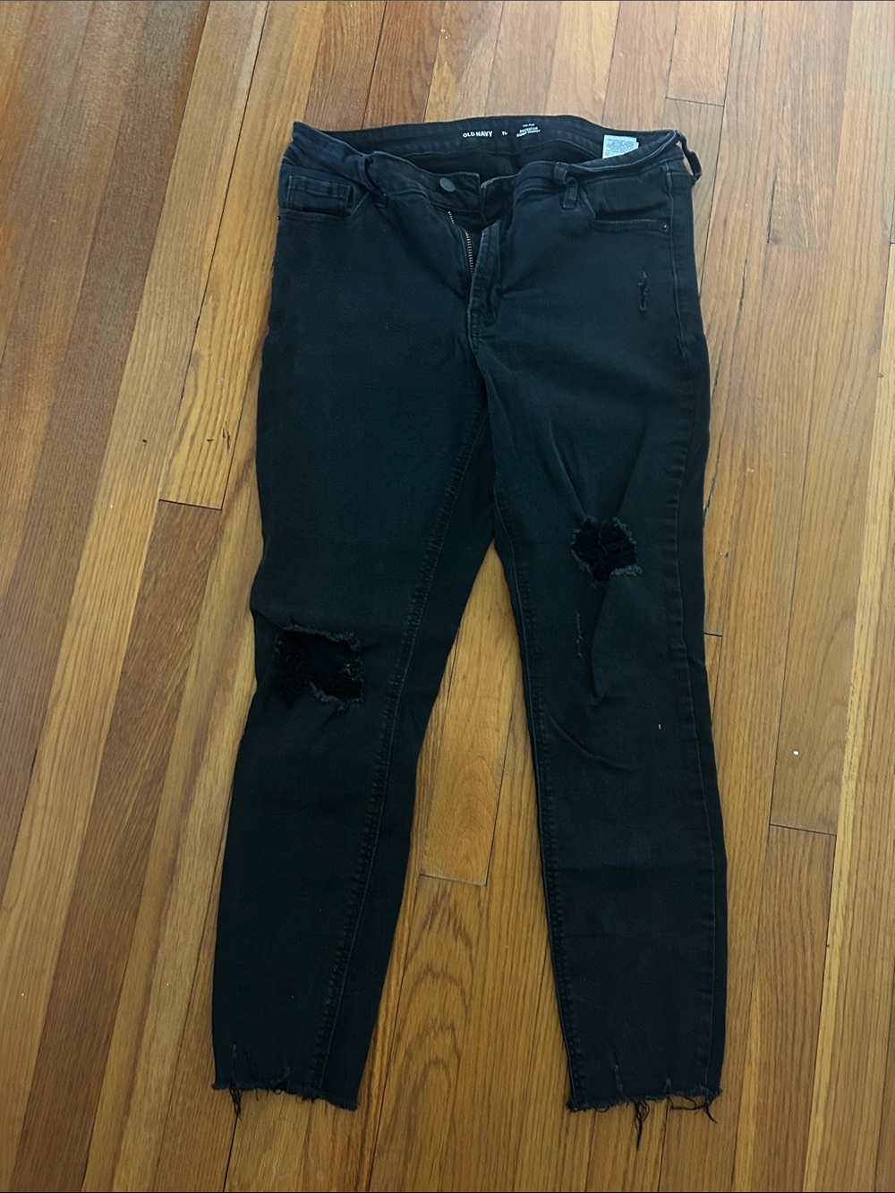 Old Navy Black Distressed Skinny Jeans